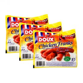 Doux Chicken Frank Hot & Spicy 3x400gm