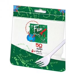 Fun Plastic Foork 6.5" White 50pcs