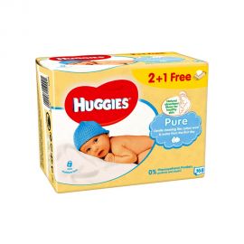 Huggies Baby Wipes Pure 56'S 2+1 Free