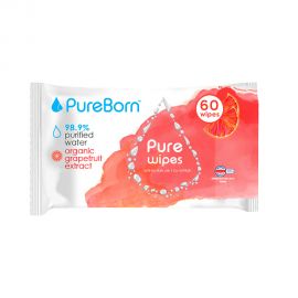 PureBorn Pure Grapefruit wipes 60's