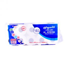 Al Aswaq Toilet 10 Roll x 400sheets1 x 2ply