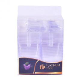 Platinum Care Square Dessert Cup With Lid & Spoon 20's