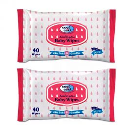 Cool & Cool Baby Wipes Regular 2x40's