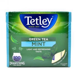 Tetley Drawstring Green Mint 100x1.5gm