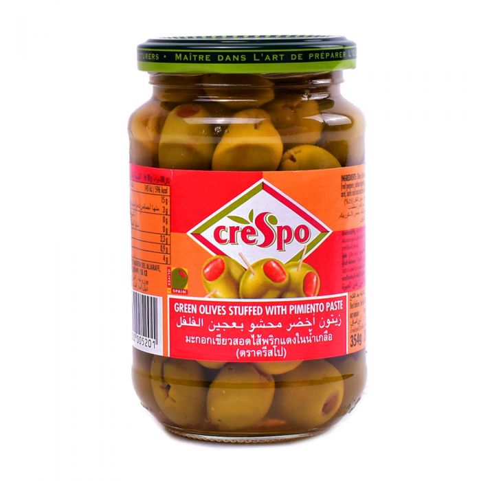 Crespo Green Olives Stuffed with Pimiento 354gm