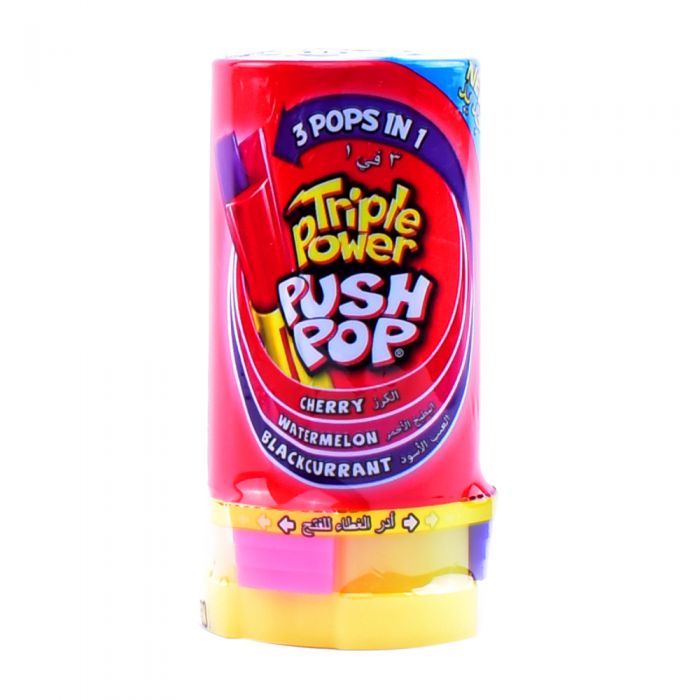 Bazooka Triple Power Push Pop Water Cherry 34gm